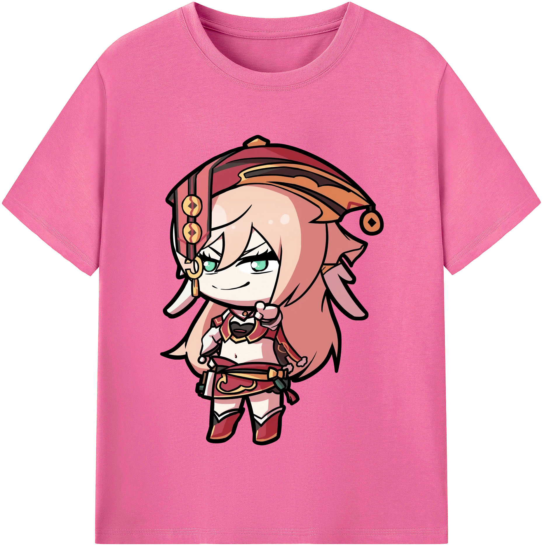 げんし神 ヤンフェイ genshin Yanfei レディースカジュアルプリントTシャツ（綿100％）